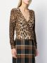 Dolce & Gabbana Trui met luipaardprint dames scheerwol 42 Bruin - Thumbnail 3