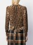 Dolce & Gabbana Trui met luipaardprint dames scheerwol 42 Bruin - Thumbnail 4