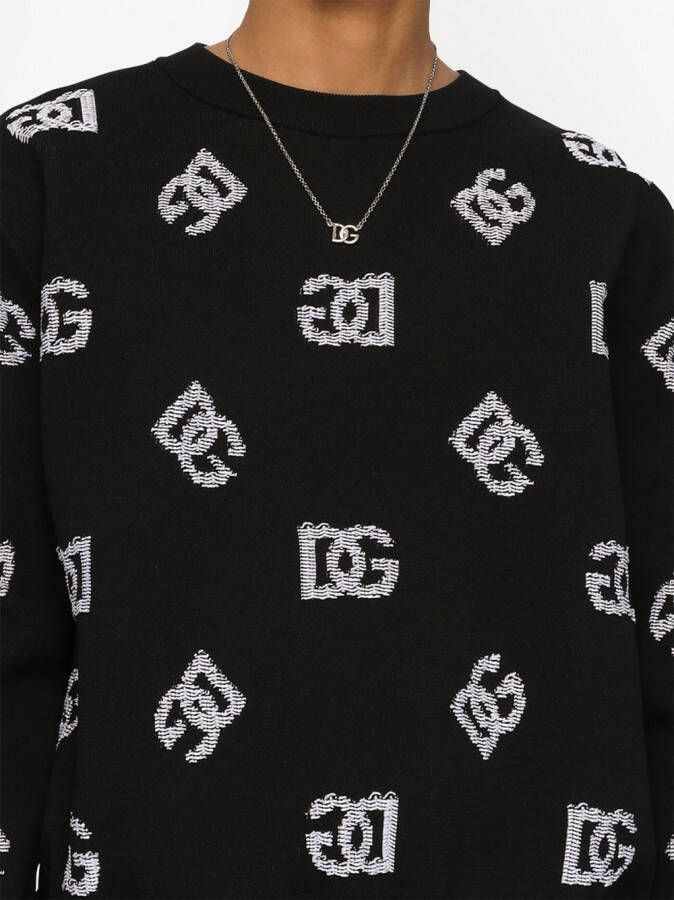 Dolce & Gabbana Sweater met DG-logo jacquard Zwart