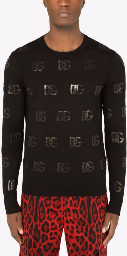 Dolce & Gabbana Trui met pailletten logo Zwart
