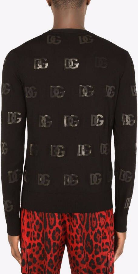 Dolce & Gabbana Trui met pailletten logo Zwart
