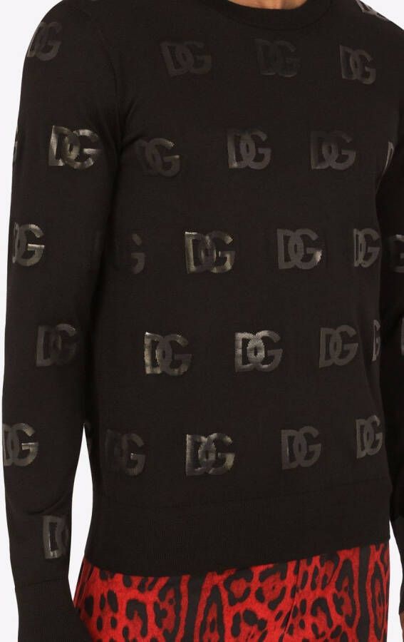 Dolce & Gabbana Trui met pailletten logo Zwart