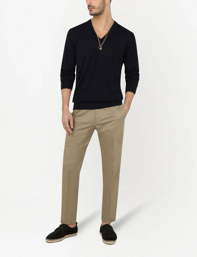 Dolce & Gabbana Trui met V-hals Blauw