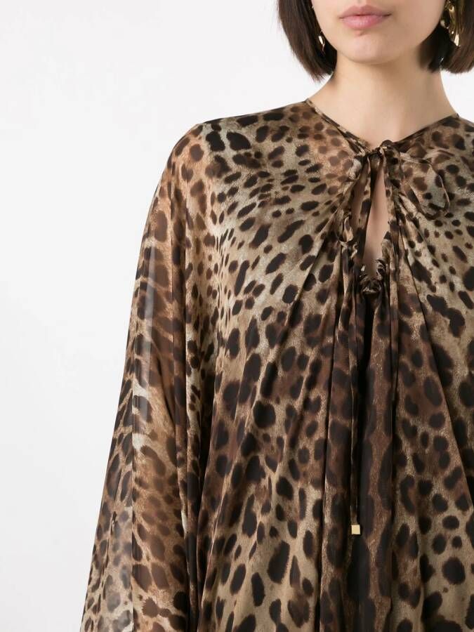 Dolce & Gabbana Tuniek met luipaardprint Bruin
