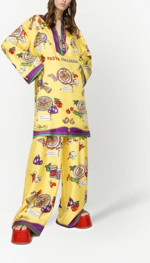 Dolce & Gabbana Tuniek met print Geel