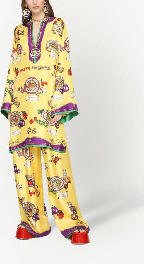 Dolce & Gabbana Tuniek met print Geel