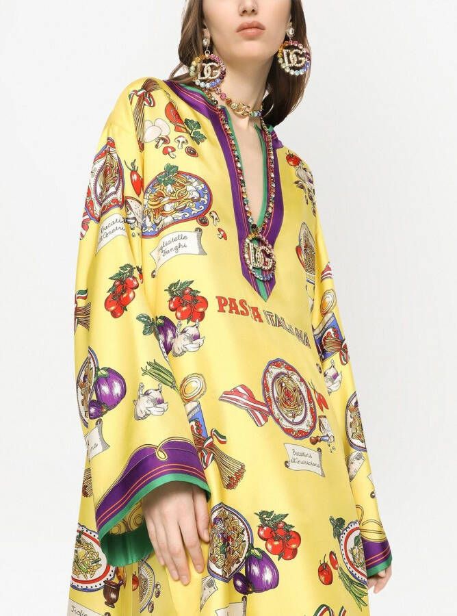 Dolce & Gabbana Tuniek met print Geel