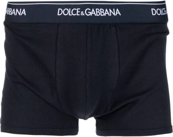 Dolce & Gabbana Twee boxershorts met logoband Blauw