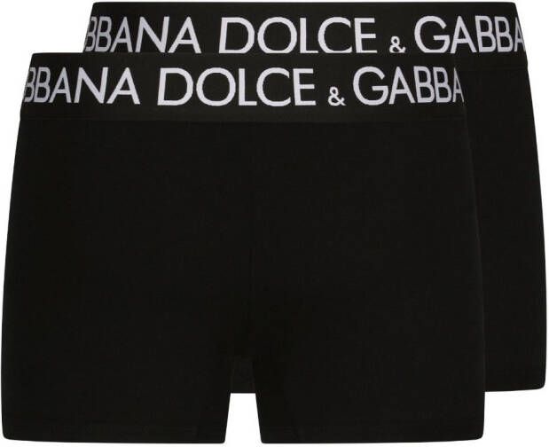 Dolce & Gabbana Twee boxershorts met logoprint Zwart
