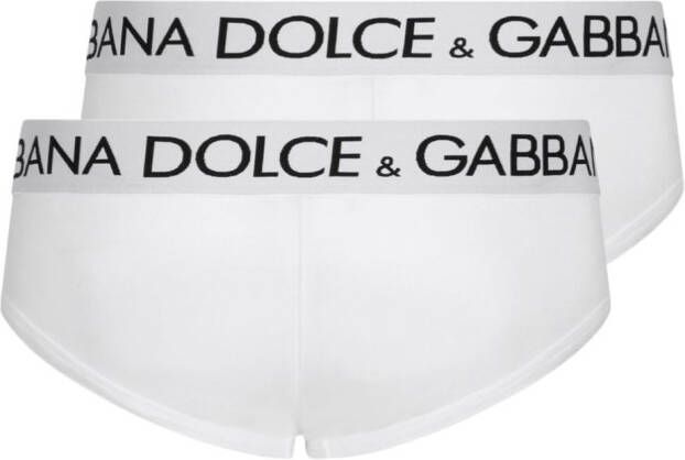 Dolce & Gabbana Twee slips met logoprint Wit