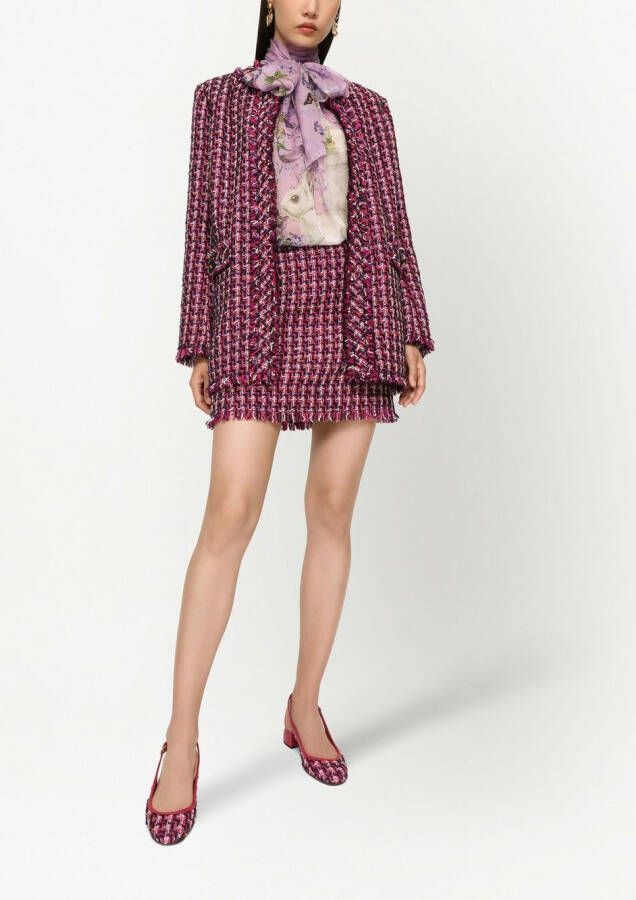 Dolce & Gabbana Tweed mini-rok Roze