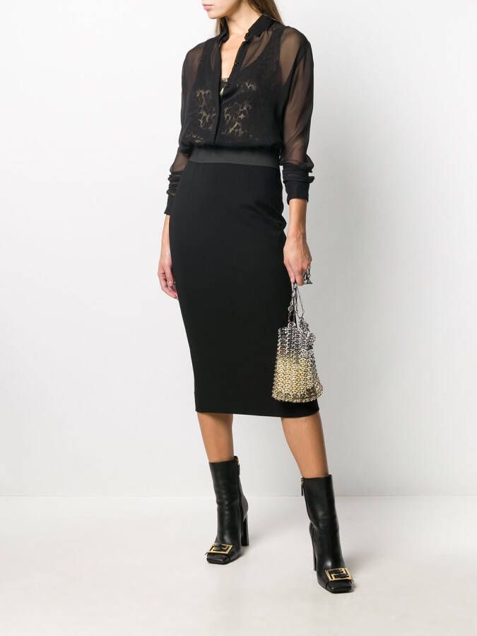 Dolce & Gabbana Tweekleurige kokerrok Zwart