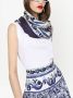 Dolce & Gabbana Twill sjaal met Majolica-print Blauw - Thumbnail 2