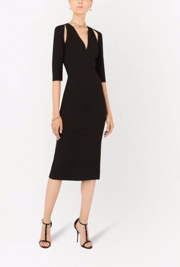 Dolce & Gabbana Uitgesneden midi-jurk Zwart