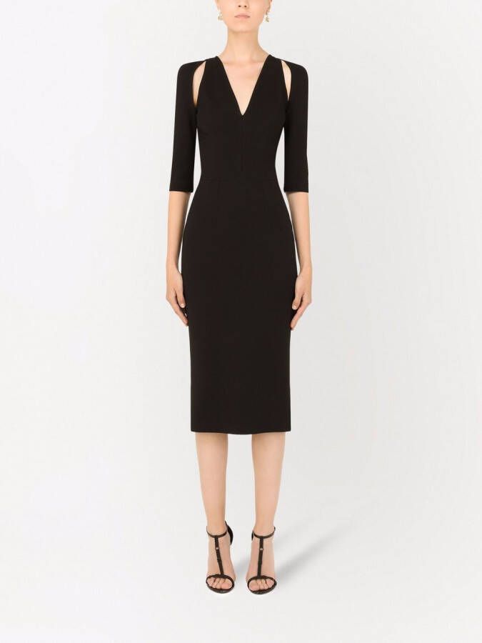 Dolce & Gabbana Uitgesneden midi-jurk Zwart