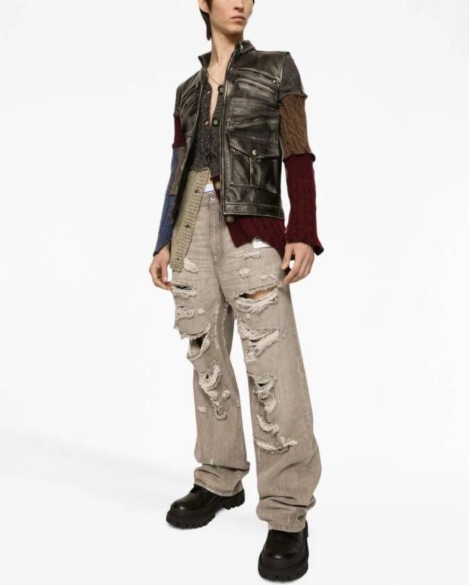 Dolce & Gabbana Vest met patchwork Beige