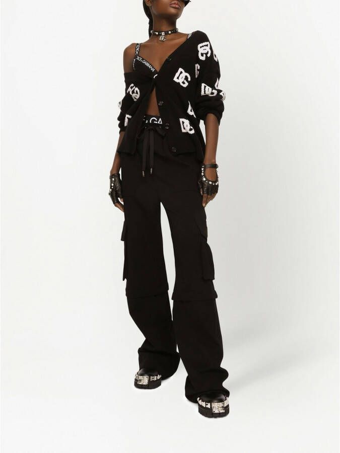 Dolce & Gabbana Vest van scheerwol met DG-logo Zwart