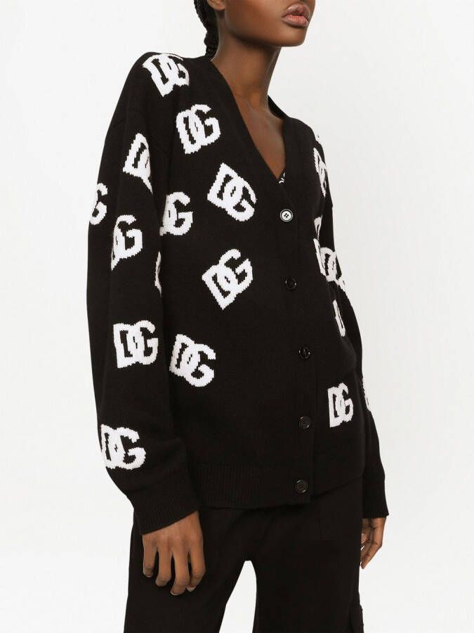 Dolce & Gabbana Vest van scheerwol met DG-logo Zwart