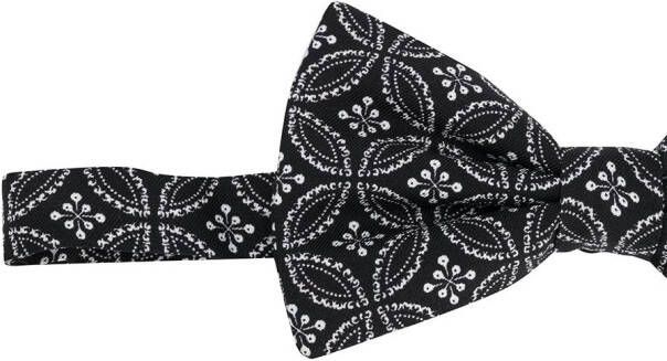 Dolce & Gabbana Vlinderdas met bloemenprint Zwart