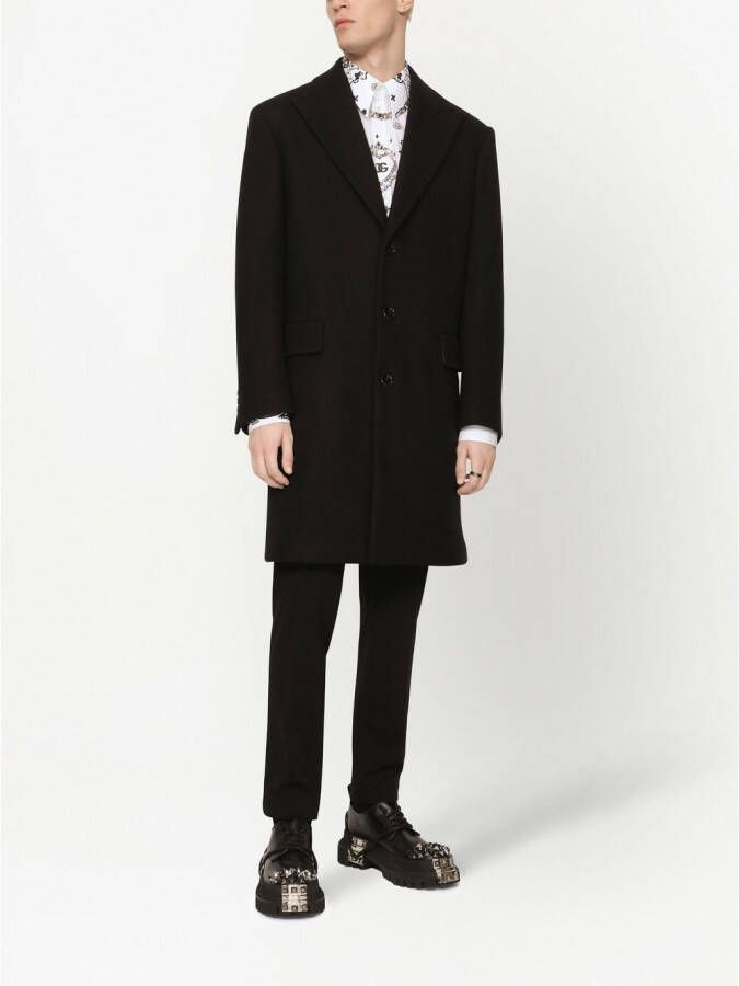 Dolce & Gabbana Wollen mantel Zwart