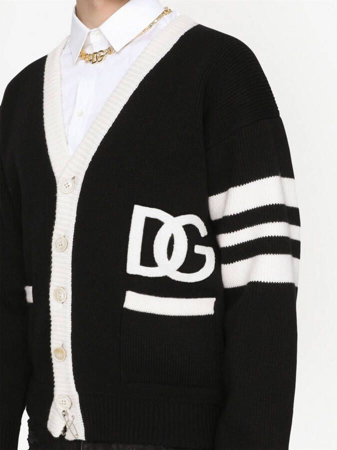 Dolce & Gabbana Gebreid vest met DG-logo Zwart