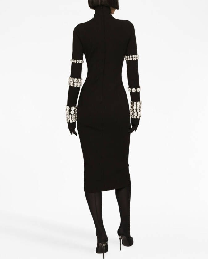 Dolce & Gabbana KIM midi-jurk verfraaid met kralen Zwart