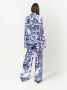 Dolce & Gabbana Zijden pyjamashirt met print Blauw - Thumbnail 4