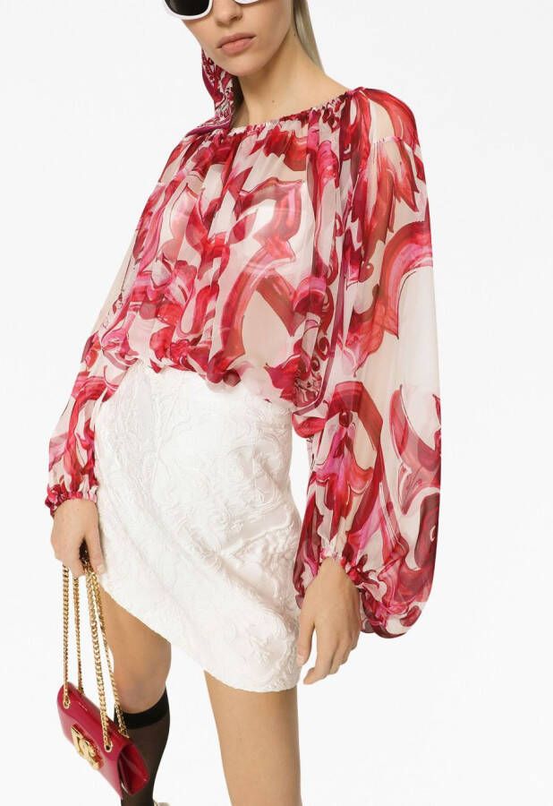 Dolce & Gabbana Zijden blouse Rood