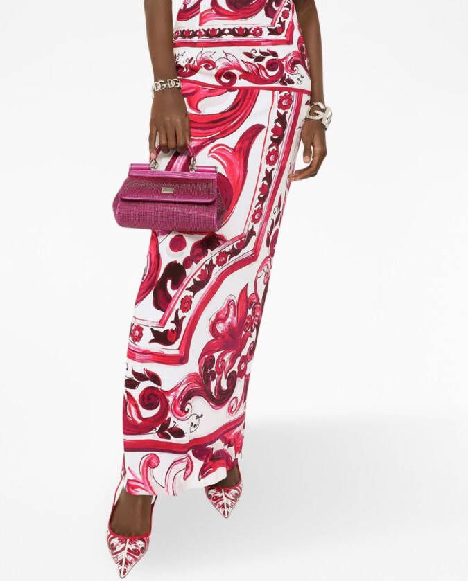 Dolce & Gabbana Zijden maxi-jurk Rood
