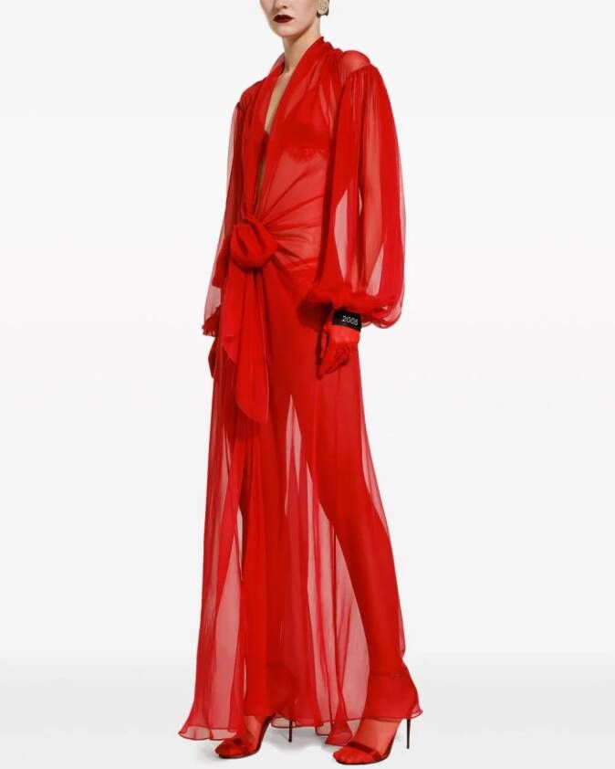 Dolce & Gabbana Zijden maxi-jurk Rood