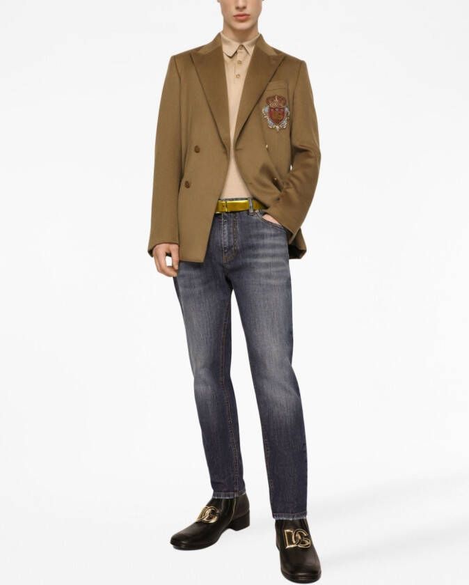 Dolce & Gabbana Zijden poloshirt Beige
