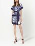 Dolce & Gabbana Zijden pyjamashorts met Majolica-print Blauw - Thumbnail 2