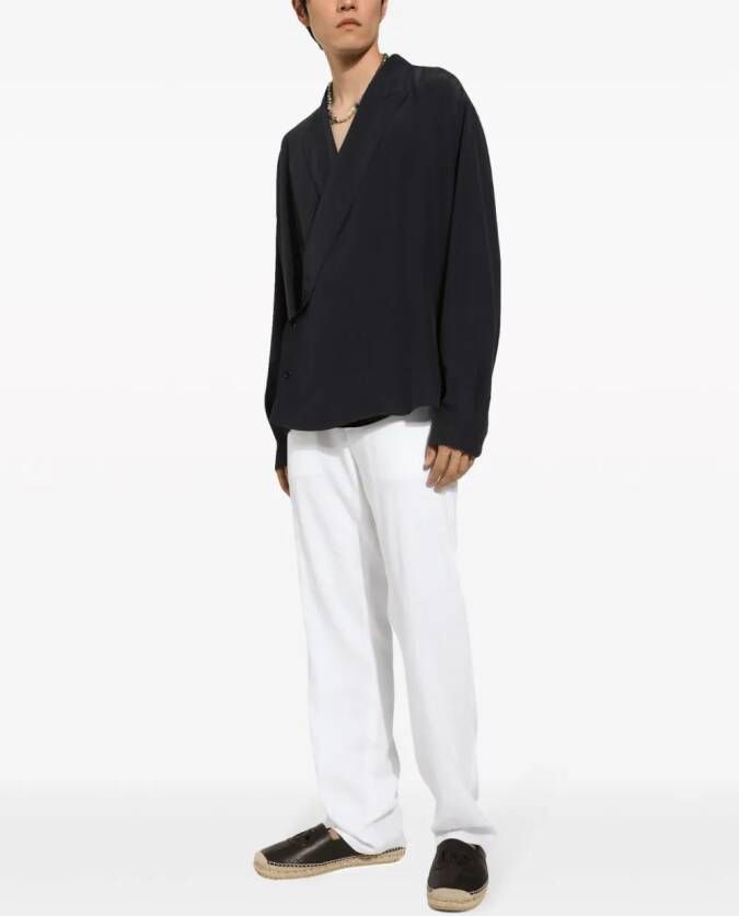Dolce & Gabbana Zijden wikkeloverhemd Zwart