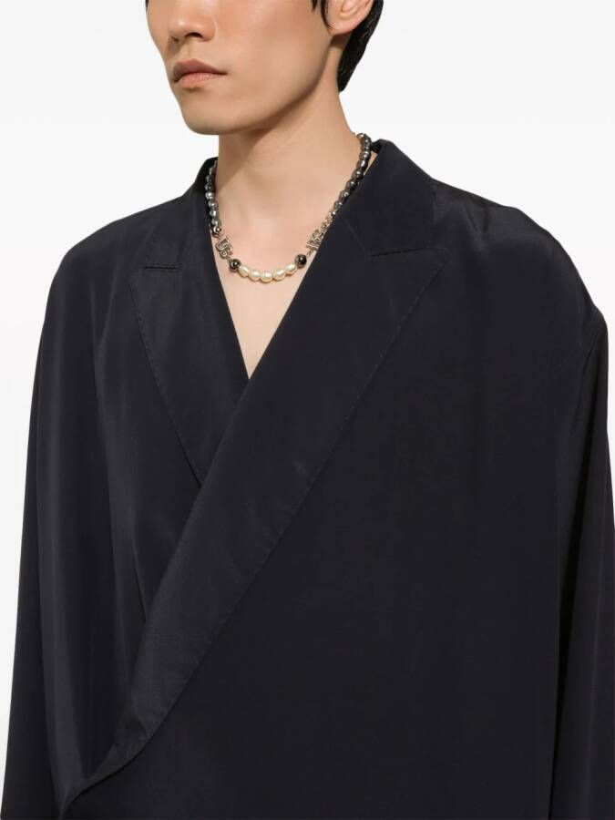 Dolce & Gabbana Zijden wikkeloverhemd Zwart