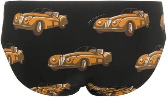 Dolce & Gabbana Zwembroek met autoprint Zwart