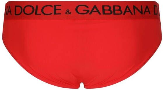 Dolce & Gabbana Zwembroek met logo tailleband Rood