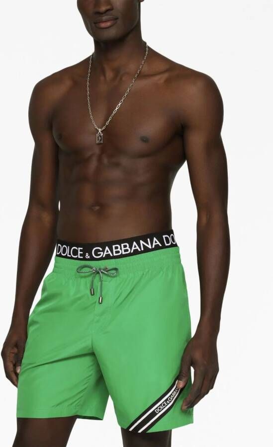 Dolce & Gabbana Zwembroek met logoband Groen