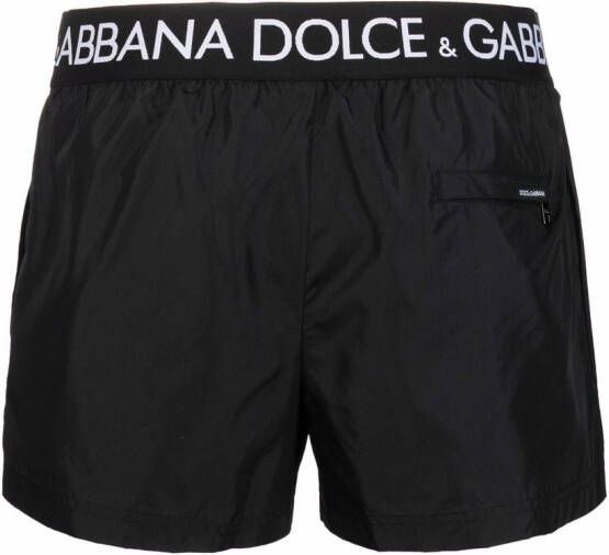 Dolce & Gabbana Zwembroek met logoband Zwart