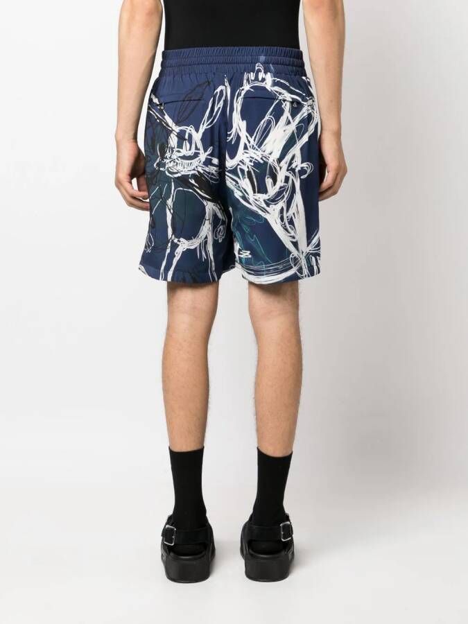DOMREBEL abstract-print bermuda shorts Blauw