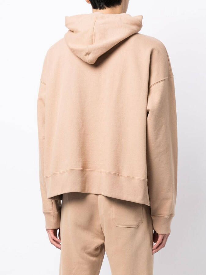 DOMREBEL Hoodie met geborduurde tekst Bruin