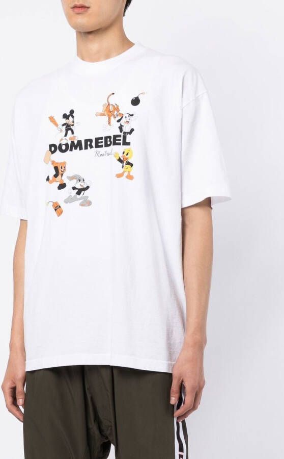DOMREBEL T-shirt met logoprint Wit