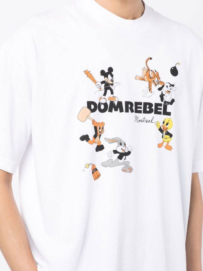 DOMREBEL T-shirt met logoprint Wit