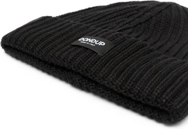 DONDUP Muts met logopatch Zwart