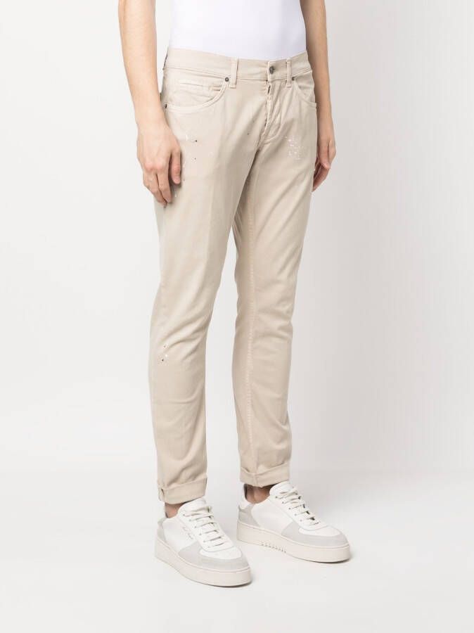 DONDUP Jeans met verfspetters Beige