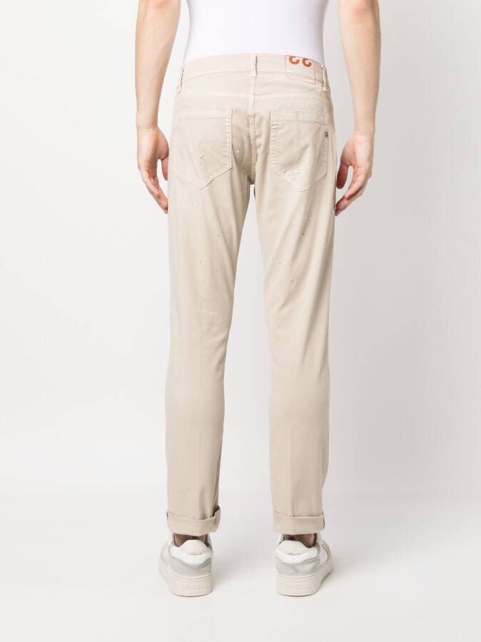 DONDUP Jeans met verfspetters Beige
