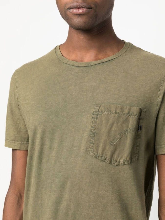 DONDUP T-shirt met borstzak Groen