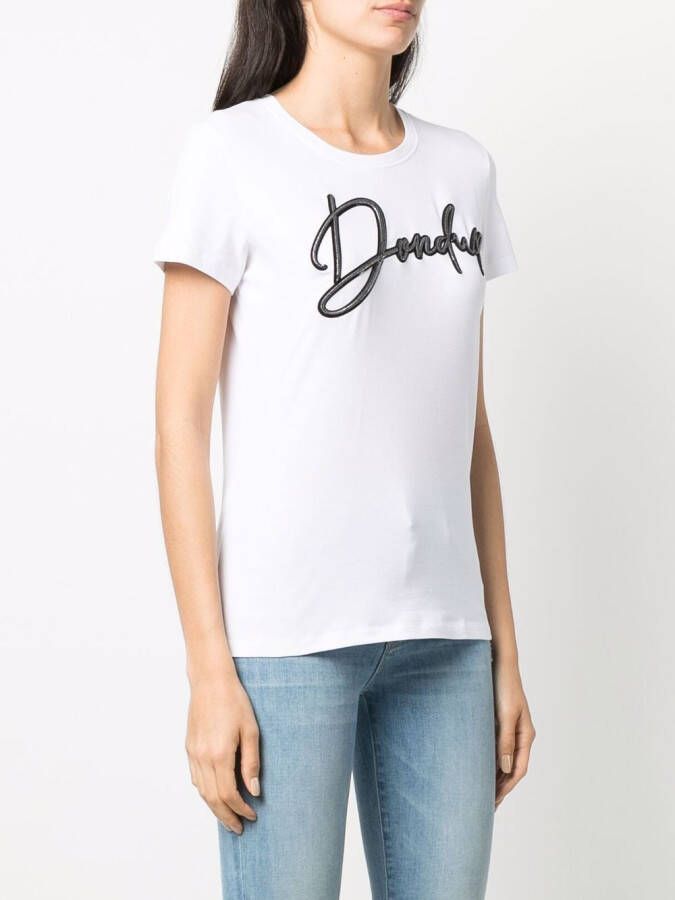 DONDUP T-shirt met logo-reliëf Wit