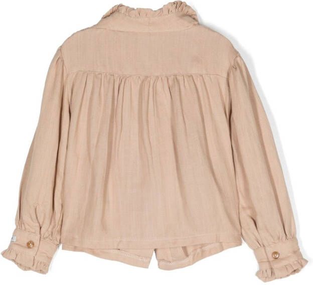 Donsje Shirt met ruches Beige