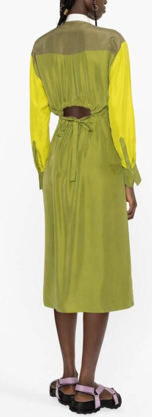 Dorothee Schumacher Midi-jurk met colourblocking Groen