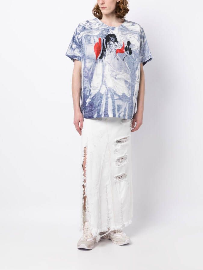 Doublet T-shirt met print Blauw